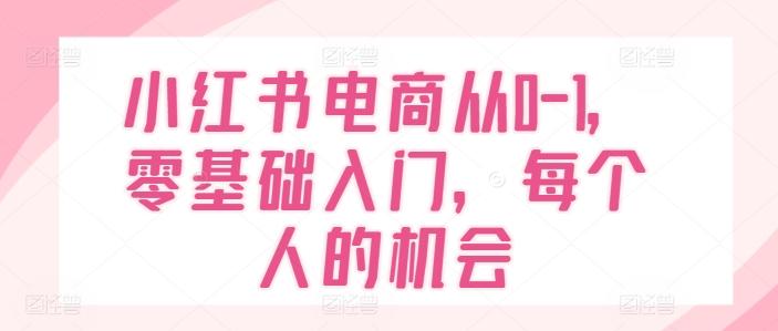 33272d3ca704e0405ecbf4a4b355072c.jpeg 小红书电商从0-1,零基础入门,每个人的机会