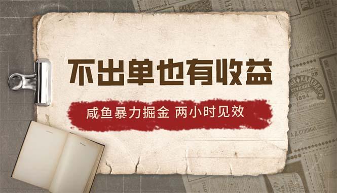 2024咸鱼暴力掘金，不出单也有收益，两小时见效，当天突破500+-鼎铸网