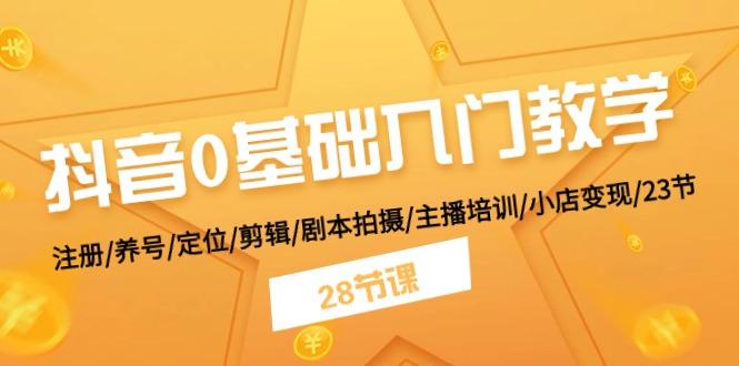 抖音0基础入门教学 注册/养号/定位/剪辑/剧本拍摄/主播培训/小店变现/28节-鼎铸网