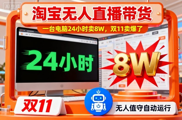 3420dd1d55c5c911143ab897fd366a00.jpeg 淘宝无人直播带货,一台电脑214小时卖8W,双11卖爆了【揭秘】