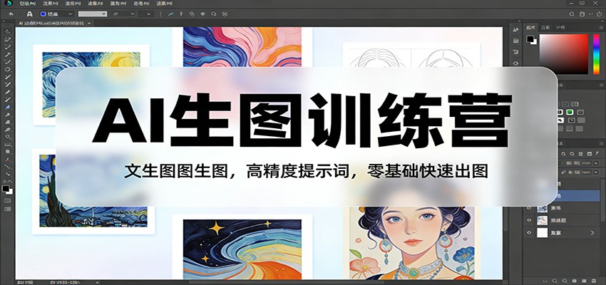 AI生图训练营:文生图图生图,高精度提示词,零基础快速出图-鼎铸网