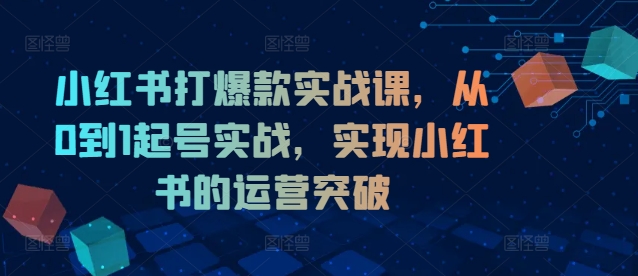 34418811378b4e873b1b535b535db7b5.jpeg 小红书打爆款实战课,从0到1起号实战,实现小红书的运营突破