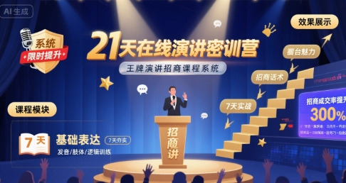 344f096f1394d147d652ee233a71f4ff.jpeg 21天在线演讲密训营,王牌演讲招商课程系统