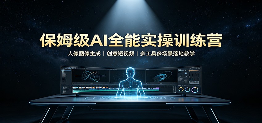 保姆级AI全能实操训练营：人像图像生成，创意短视频，多工具多场景落地教学-鼎铸网