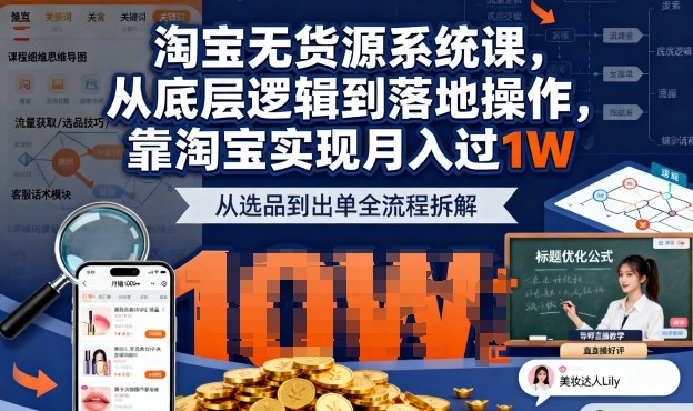 3554d893ac1cda7f961c4eb0547332dc.jpeg 2025最新淘宝无货源系统课,从底层逻辑到落地操作,靠淘宝实现月入过1W(更新)
