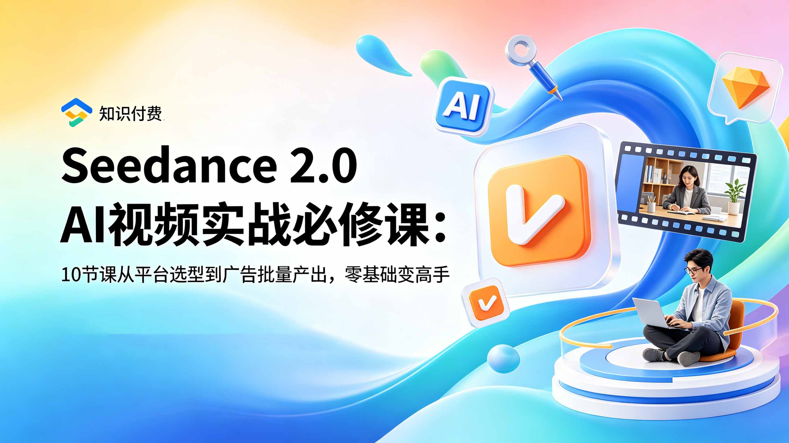 Seedance 2.0 AI视频实战必修课：10节课从平台选型到广告批量产出，零基础变高手-鼎铸网