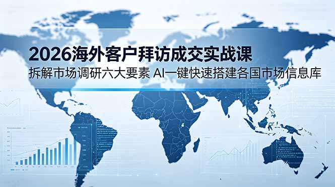 2026海外客户拜访成交实战课：拆解市场调研六大要素，AI一键快速搭建各国市场信息库-鼎铸网