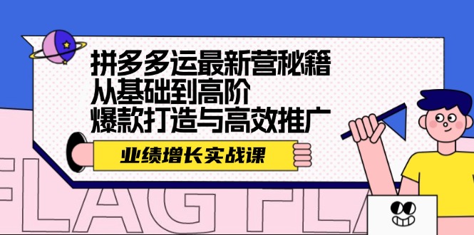 拼多多运最新营秘籍：业绩 增长实战课，从基础到高阶，爆款打造与高效推广-鼎铸网