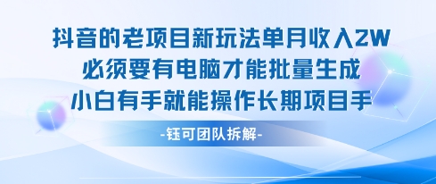 老项目新玩法单月收入2W小白有手就能操作长期项目-鼎铸网