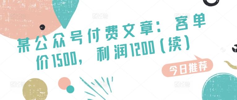 360c7d9700c876377470651364b33a4f.jpeg 某公众号付费文章:客单价1500,利润1200(续),市场几乎可以说是空白的