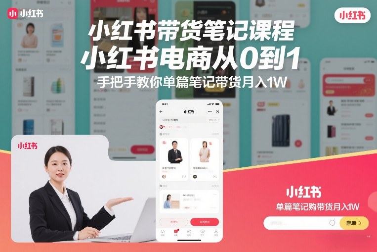 364cc46682e4a8a84b240e1892a00ad0.jpeg 小红书带货笔记课程,小红书电商从0到1,手把手教你单篇笔记带货月入1W