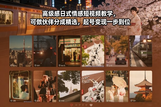 367620eefca613bb0efe05879e4cd72d.jpeg 高级感日式情感短视频教学,可做伙伴分成精选,起号变现一步到位