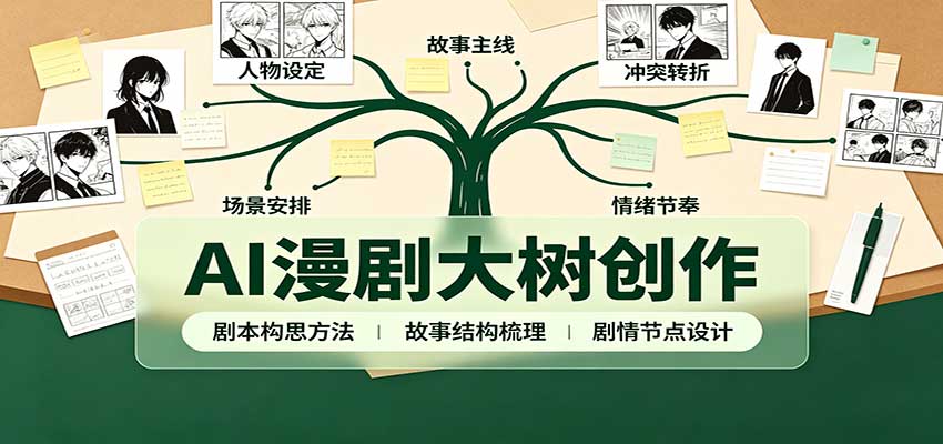 AI漫剧大树创作：剧本构思课程讲解，软件插件配置，配套工具资料完整梳理-鼎铸网