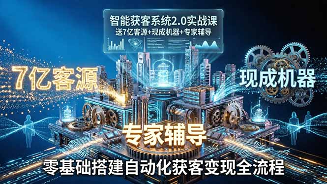 智能获客系统2.0实战课:送7亿客源+现成机器+专家辅导,零基础搭建自动化获客变现全流程-鼎铸网