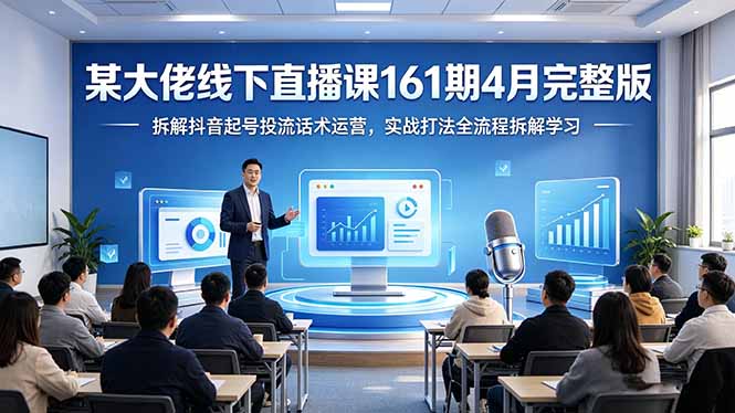 某大佬线下直播课161期4月完整版,拆解抖音起号投流话术运营,实战打法全流程拆解学习-鼎铸网