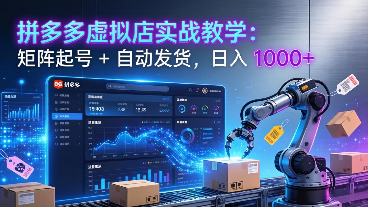 38947ad7f5c93016883dcf9fb0f15645.jpeg 拼多多虚拟店实战教学:矩阵起号 + 自动发货,日入 1000+