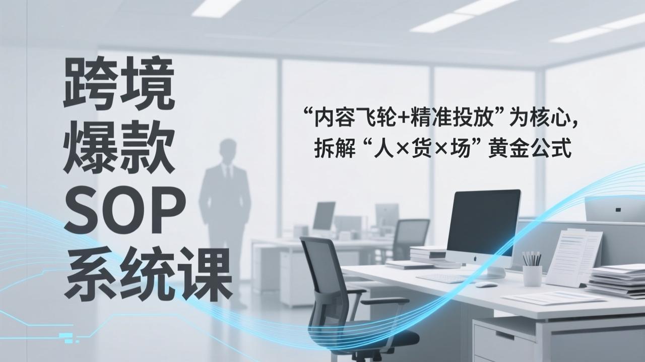 跨境爆款SOP系统课，“内容飞轮+精准投放”为核心，拆解“人×货×场”黄金公式-鼎铸网