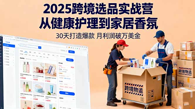 2025跨境选品实战营:从健康护理到家居香氛,30天打造爆款,月利润破万美金-鼎铸网