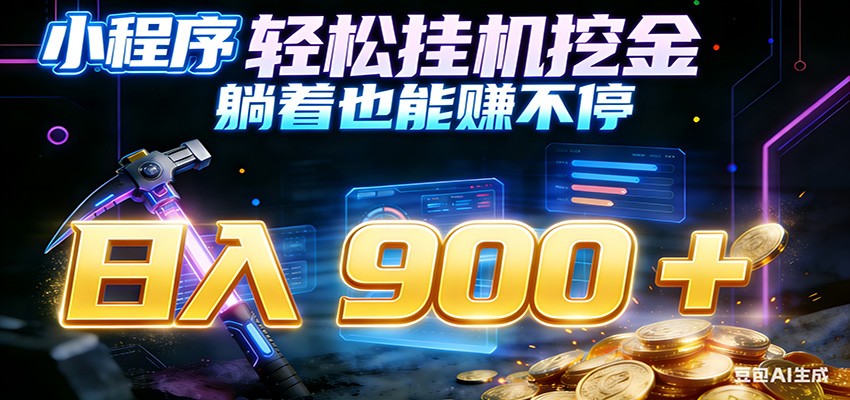 小程序挂机挖金,自动赚金币换现金,多号并行日入900+,轻松搞副业-鼎铸网