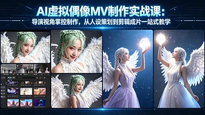 397d72105e4a0f25c22763a68af0703a.jpeg AI虚拟偶像MV制作实战教学:导演视角掌控制作,从人设策划到剪辑成片一站式教学