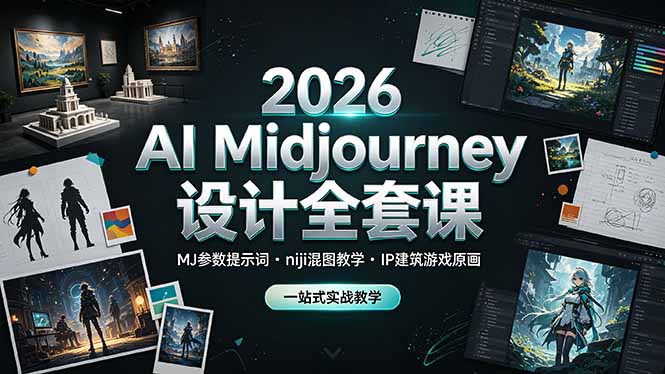 3b81753126adf4984bc8c310253a8ad7.jpeg 2026 AI Midjourney设计全套课,MJ参数提示词niji混图教学,IP建筑游戏原画一站式实战教学