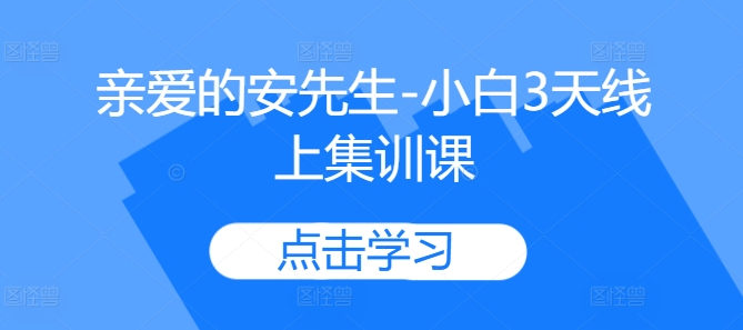 亲爱的安先生-小白3天线上集训课-鼎铸网