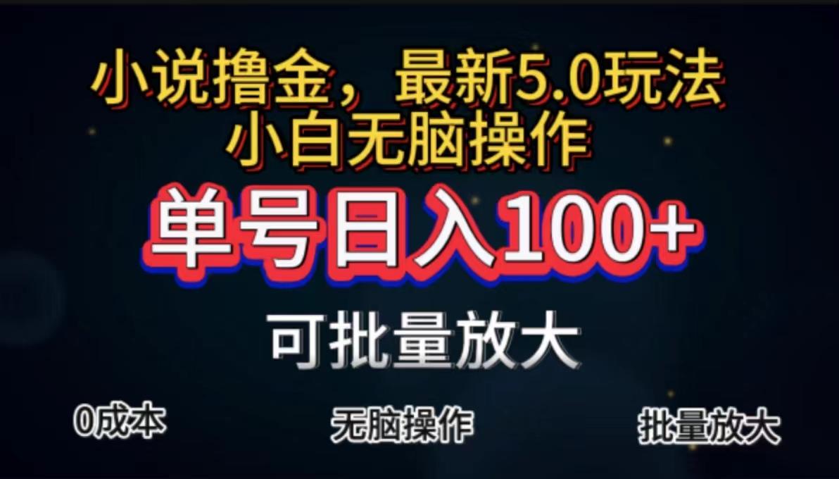 全自动小说撸金，单号日入100+小白轻松上手，无脑操作-鼎铸网