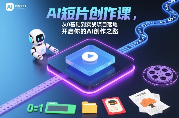 3c0ea2f153c7a071d02bc602527fcfb1.jpeg AI短片创作课,从0基础到实战项目落地,开启你的AI创作之路