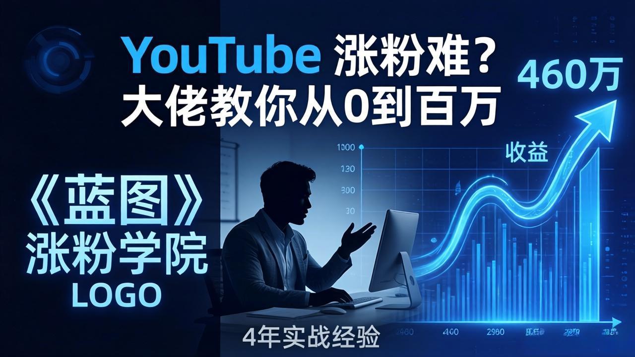 YouTube 涨粉难?《蓝图涨粉学院》:4 年赚 460 万的大佬教策略,从0到百万有路径!-鼎铸网