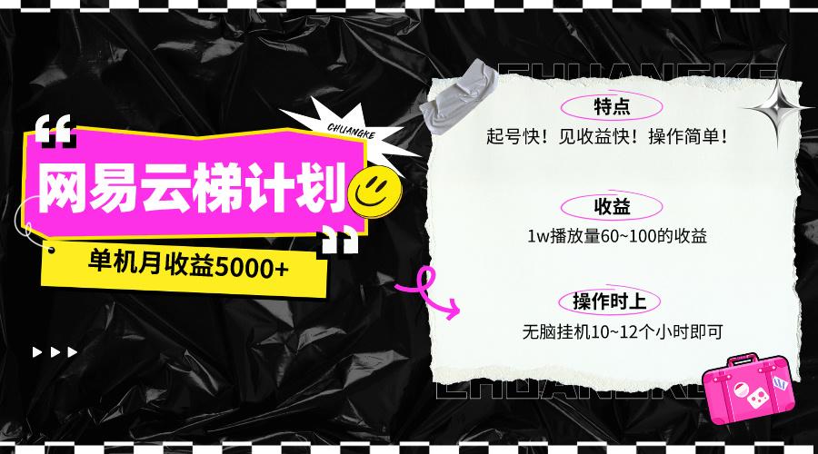 (10063期)最新网易云梯计划网页版，单机月收益5000+！可放大操作-鼎铸网