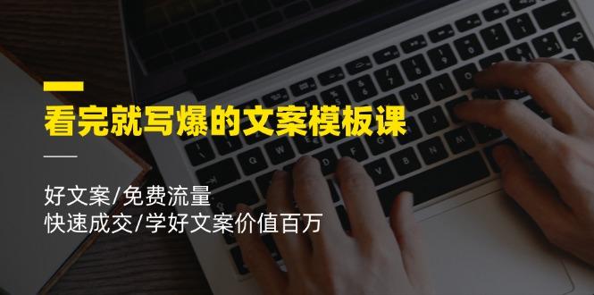 看完就 写爆的文案模板课，好文案/免费流量/快速成交/学好文案价值百万-鼎铸网