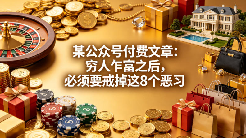 某公众号付费文章:穷人乍富之后,必须要戒掉这8个恶习-鼎铸网