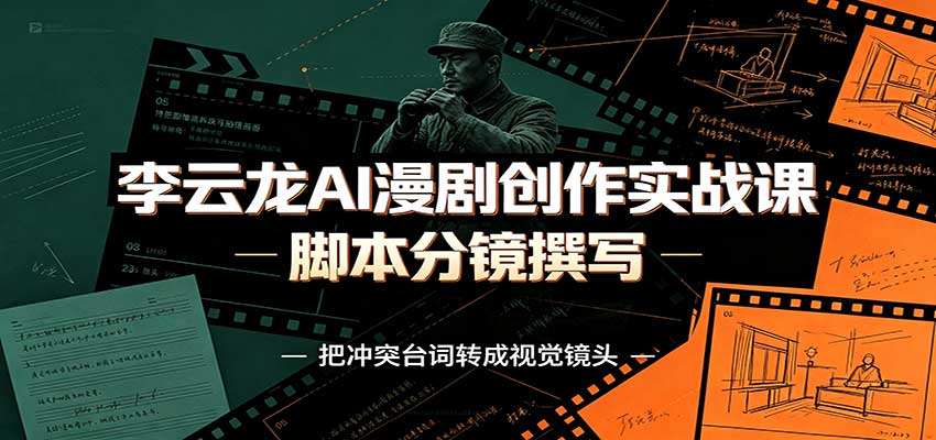 李云龙AI漫剧创作实战课：角色人设还原，脚本分镜撰写，AI漫剧成片完整制作教学-鼎铸网