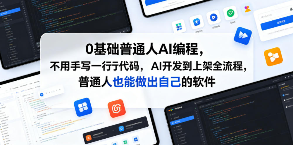 0基础普通人AI编程，不用手写一行代码，AI开发到上架全流程，普通人也能做出自己的软件-鼎铸网