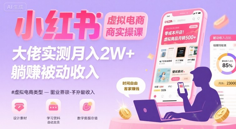 3df42633b3203af69a91dba24a1c9ef6.jpeg 小红书虚拟电商,大佬实测月入2W+,实现被动收入