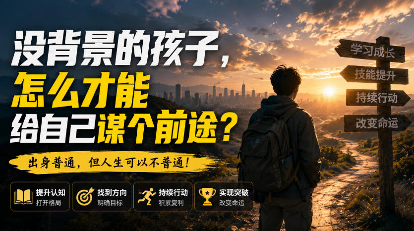 付费文章：没背景的孩子，怎么才能给自己谋个前途？-鼎铸网