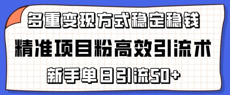 3e86246fea1a52e9b27deb91f8294d02.jpeg 精准项目粉高效引流术,新手单日引流50+,多重变现方式稳定赚钱【揭秘】