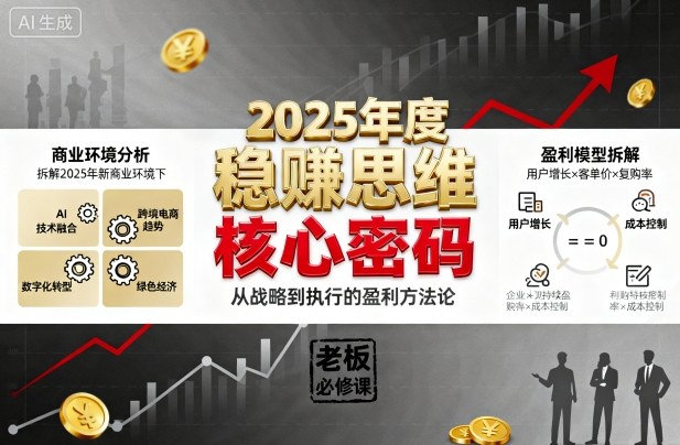 2025年度稳賺思维老板创业营,拆解2025年新商业环境下,企业实现持续盈利的核心密码-鼎铸网