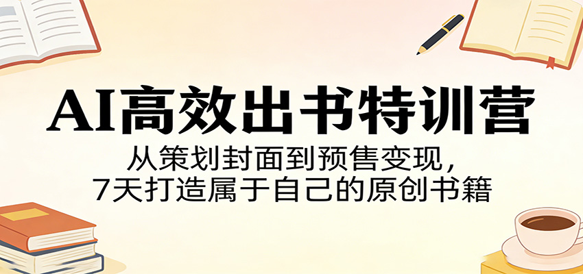 AI高效出书特训营:从策划封面到预售变现,7天打造属于自己的原创书籍-鼎铸网