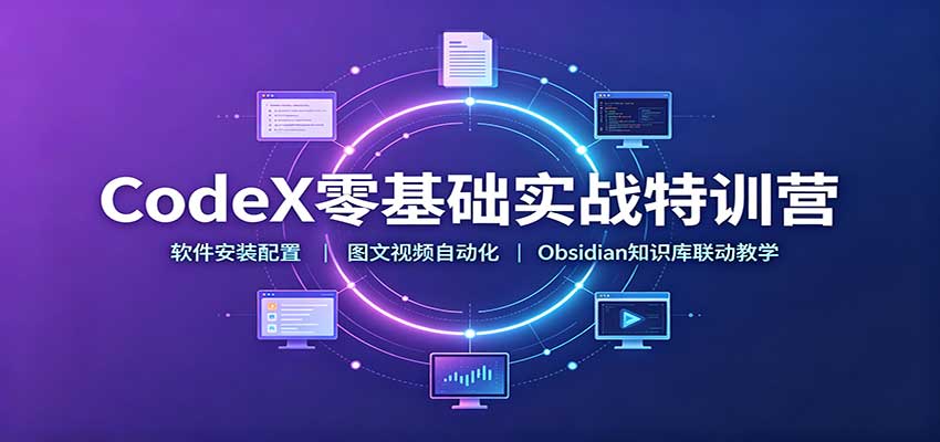 CodeX零基础实战特训营：软件安装配置，图文视频自动化，Obsidian知识库联动教学-鼎铸网