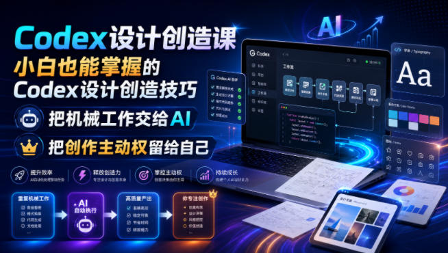 Codex设计创造课，小白也能掌握的Codex设计创造技巧，把机械工作交给AI，把创作主动权留给自己-鼎铸网