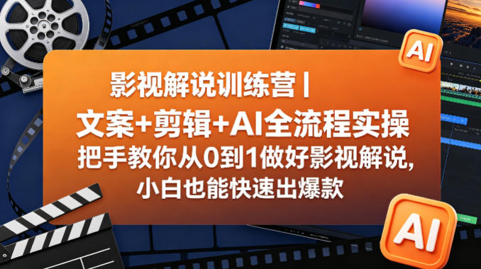 3fd7dca9337da5f7b50657140dd7e12f.jpeg 影视解说训练营|文案+剪辑+AI全流程实操,把手教你从0到1做好影视解说,小白也能快速出爆款