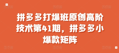 4026aaa16103013770290dd10c43f44c.jpeg 拼多多打爆班原创高阶技术第41期,拼多多小爆款矩阵