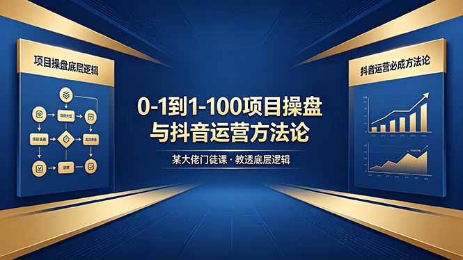 0-1到1-100怎么建?某大佬门徒课教透项目操盘底层逻辑+抖音运营必成方法论-鼎铸网