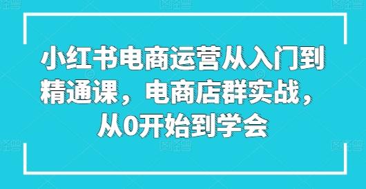 40750dfa77d9b856b7eebdfc30d3197f.jpeg 小红书电商运营从入门到精通课,电商店群实战,从0开始到学会
