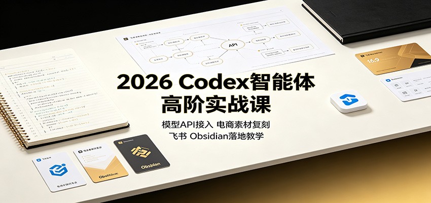 2026 Codex智能体高阶实战课：模型API接入，电商素材复刻，飞书Obsidian落地教学-鼎铸网