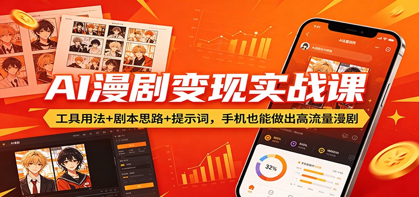AI漫剧变现实战课：工具用法+剧本思路+提示词，手机也能做出高流量漫剧-鼎铸网