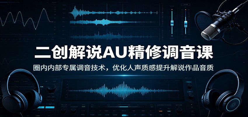 二创解说AU精修调音课:圈内内部专属调音技术,优化人声质感提升解说作品音质-鼎铸网