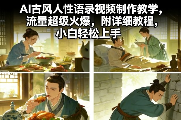 41a0281632bc68a01c1608c331724590.jpeg AI古风人性语录视频制作教学,流量超级火爆,附详细教程,小白轻松上手
