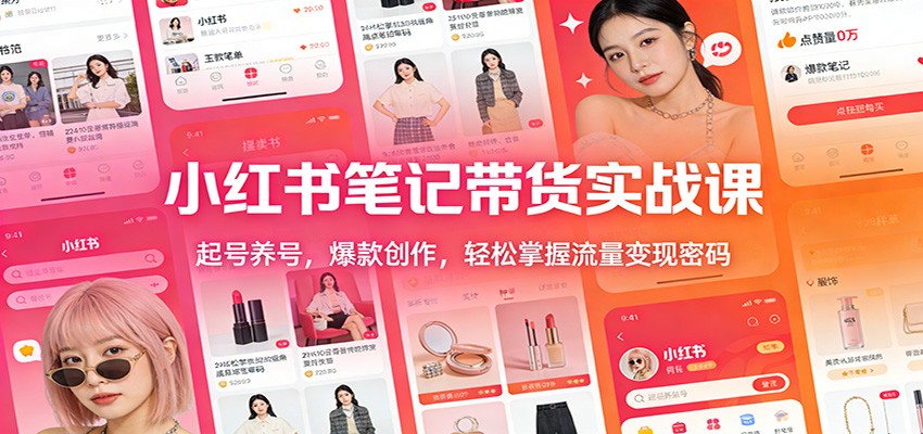 小红书笔记带货实战课:起号养号,爆款创作,轻松掌握流量变现密码-鼎铸网